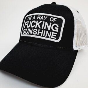 Vintage Style Ray Of Sunshine Trucker Mesh Snapback Cap Hat Embroidered Patch